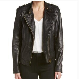 Bernardo 100% Buttery Soft Leather Moto Jacket